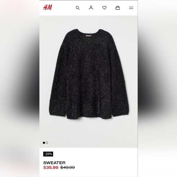 H&M Black Shimmery Textured Sweater - Picture 7 of 8